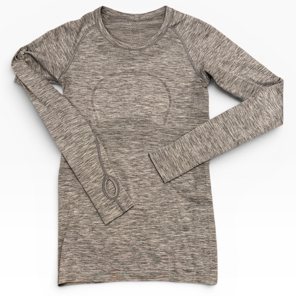 Lululemon Swiftly‎ Tech Long Sleeve Shirt Heathered Grey Size 6 Activewear Top